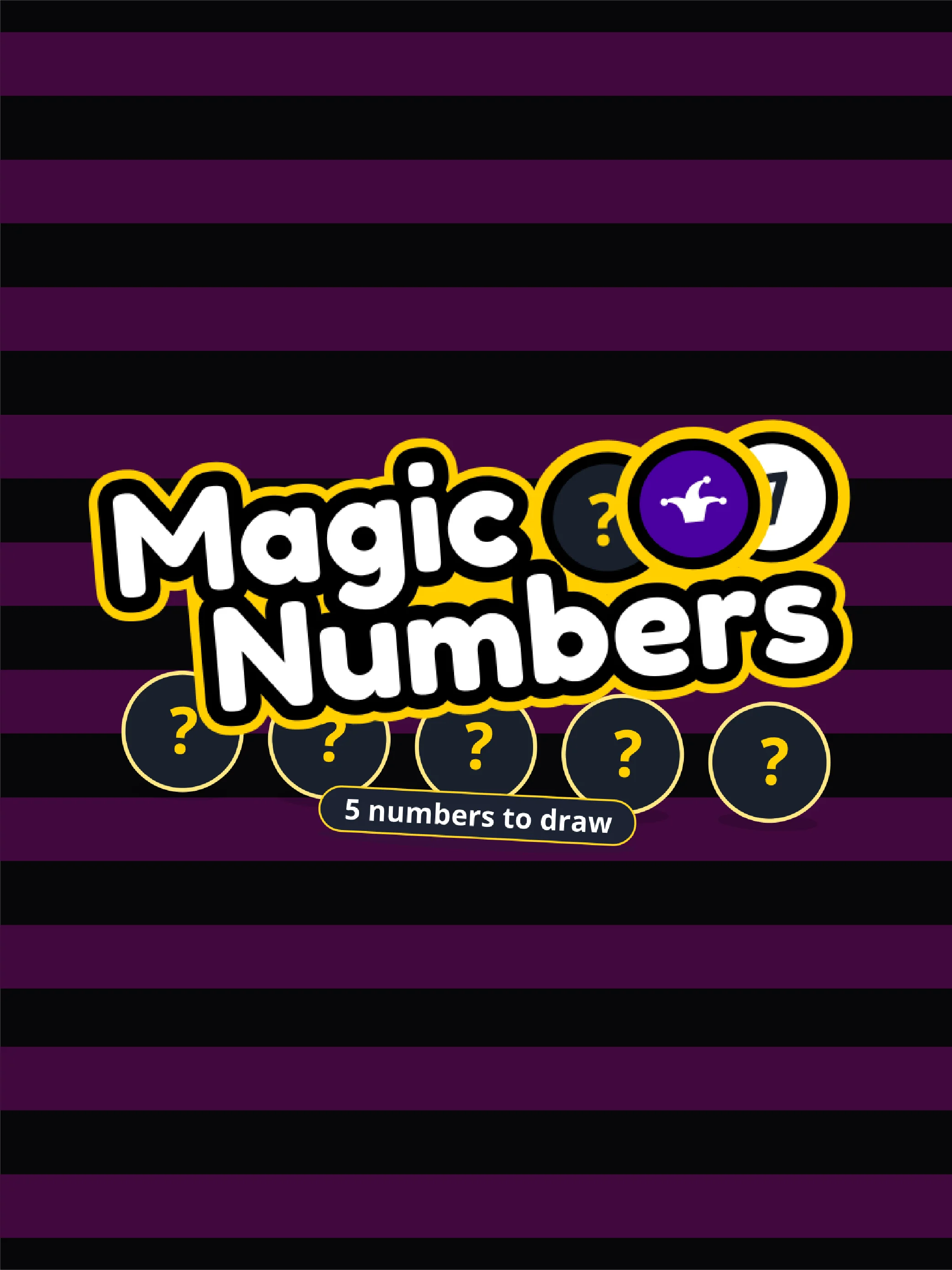Juego de números mágicos con estilo matemático y neón