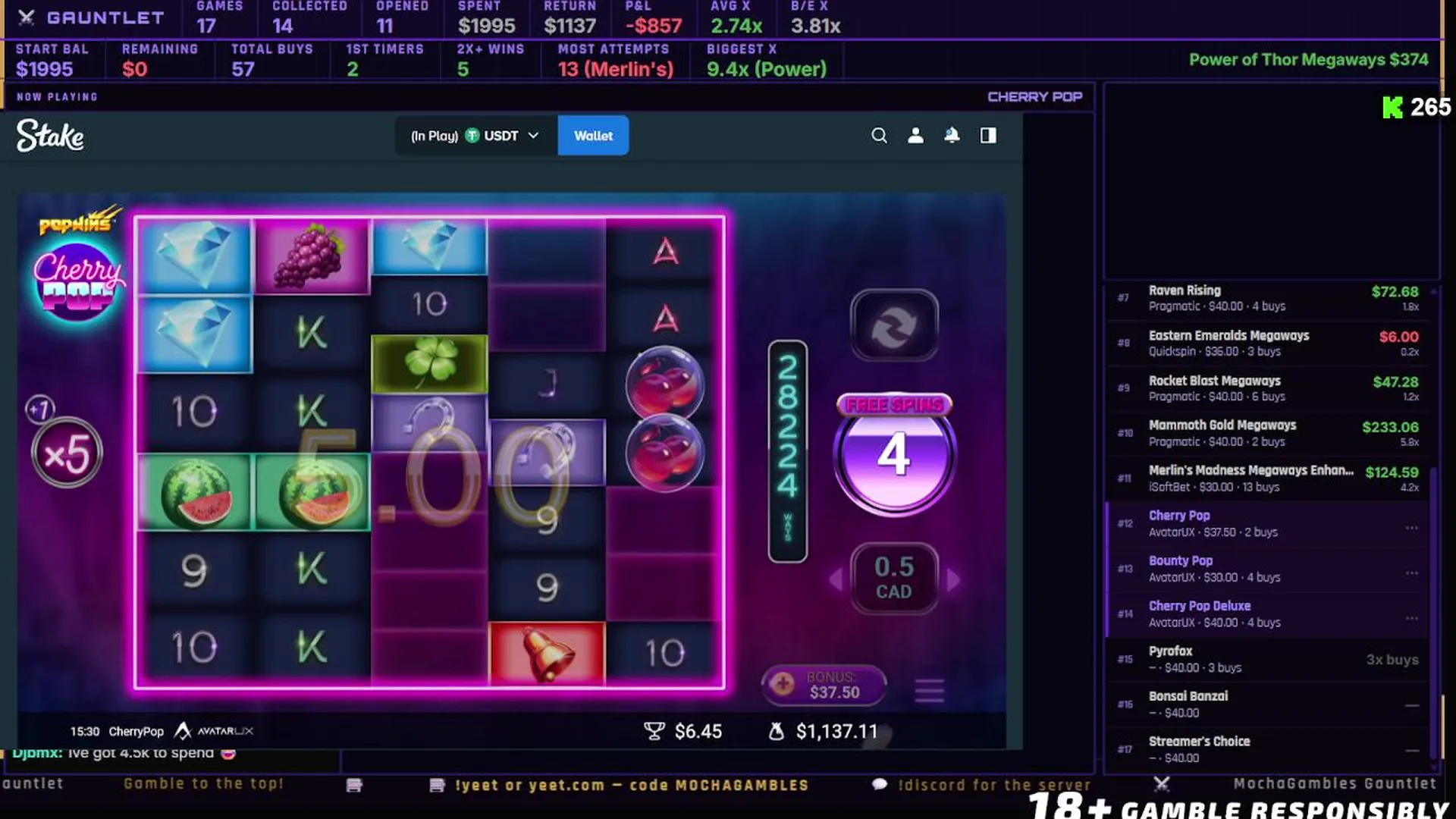 Juego premium con diseño de casino y efectos de luz